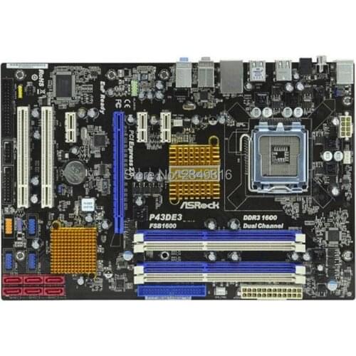 For ASRock P43DE3 Original Used Desktop P43 Motherboard LGA775 DDR3 16G SATA2
