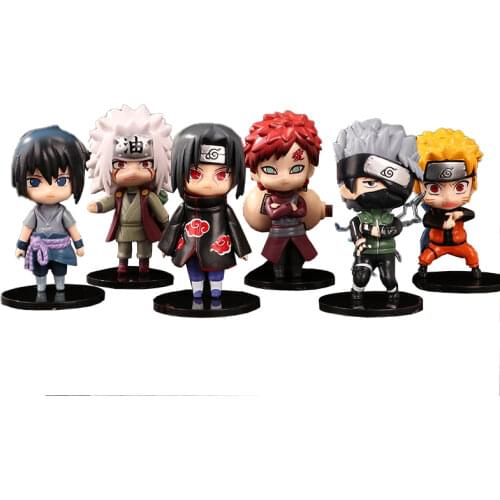 6PCS Naruto Figure Naruto I Love Luo Zuosuke Cassie Jiraiya Itachi Doll Ornaments