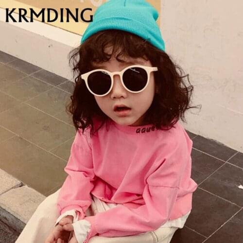 KRMDING 2019 fashion kids sunglasses round frame boy girl sunglasses child baby glasses UV400 shadow Oculos Gafas De Sol