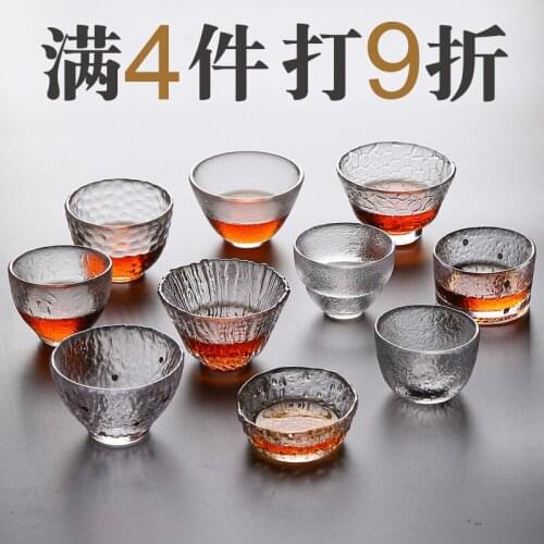 Hammer Japanese glass small cup tea set family kungfu tea cup individual master single transparent tea cup