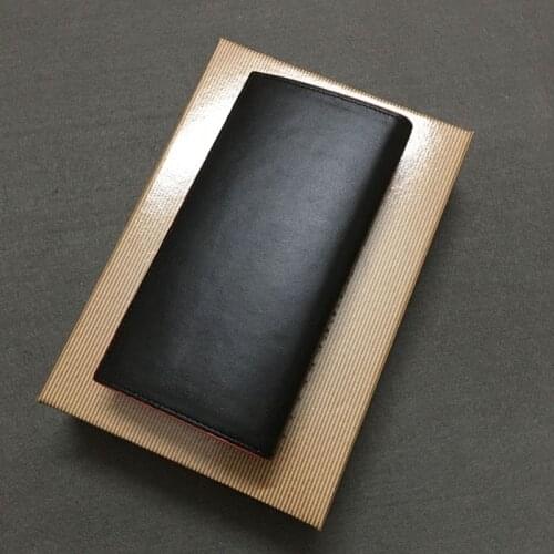 Mens Fold Brand Designer Long Wallet Fashion Business Man Cow Genuine Leather Purse Female Card Holder Rivets Studded Wallets