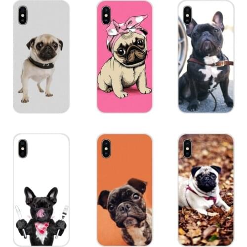 Soft Transparent Bag Case For Samsung Galaxy A3 A5 A7 A9 A8 Star A6 Plus 2018 2015 2016 2017 French English Bulldog with flowerc