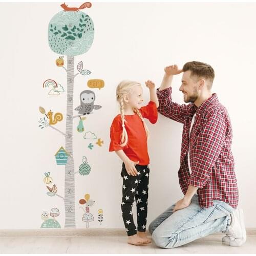 Home wall stickers, forest animal tree stickers, height stickers wall stickers, childrens room kindergarten decoration decals