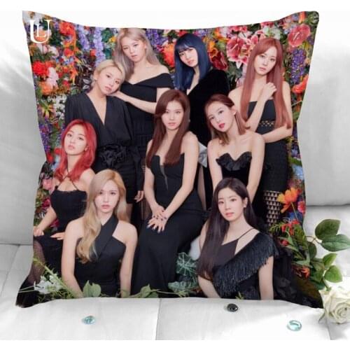 New Custom TWICE Pillowcases Printed Square Pillowcase Home Decorative Zipper Pillow Cover 35X35cm40X40cm(One Side)
