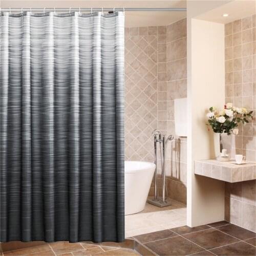 New Arrival Gradient Print Stripe Pattern Polyester Shower Curtain Waterproof Eco-friendly Opaque Bathroom Products 180*180cm