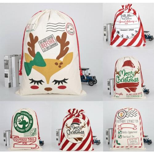 New Arrival Xmas Large Christmas Stockings Bags Sacks Hessian Santa Gift Sack Decoration Bag