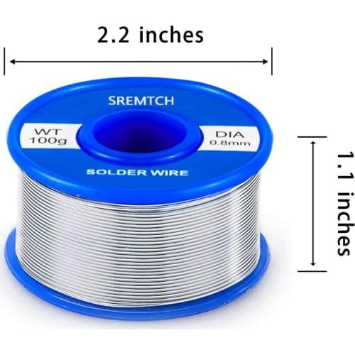 New 100g Tin solder wire Rosin Core Solder Wire 0.8mm 2% Flux Reel Welding line Soldering Wire Roll No-clean