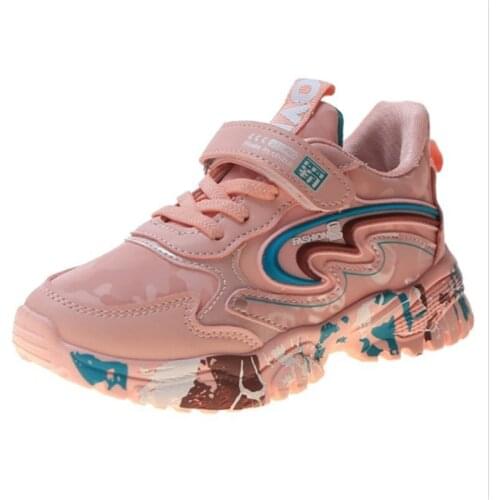 2020 Fall Winter Boys Girls Fashion Sports Shoes Children Leather Fashion Waterproof Anti-slippery Soft Sole Casual Running Sho