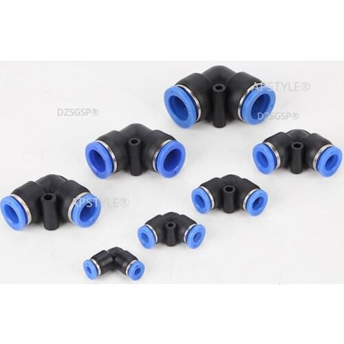 L Shaped Elbow 10mm 8mm 6mm 12mm 4mm OD Hose Tube One Touch Push in Air Pneumatic Connector Fittings Plastic Gas Quick Fitting