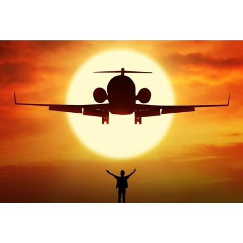 Full Square Drill 5D DIY Airplan and man silhouette sunset diamond painting Cross Stitch 3D Embroidery Kits home decor H68