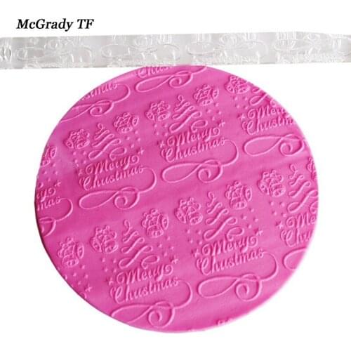 Merry Christmas Acrylic Rolling Pin Embossing Fondant Rolling Pin for Cake Pastry Cake Decoration Tools Baking Tools Cake Tools