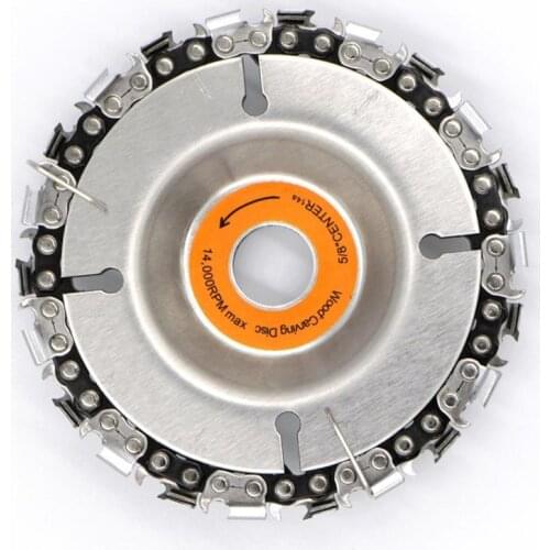 Grinder Disc Chain Plate 4 Inch Grinding Wheel Disc and 22 Tooth Fine Cut Carving Chainsaw Blade