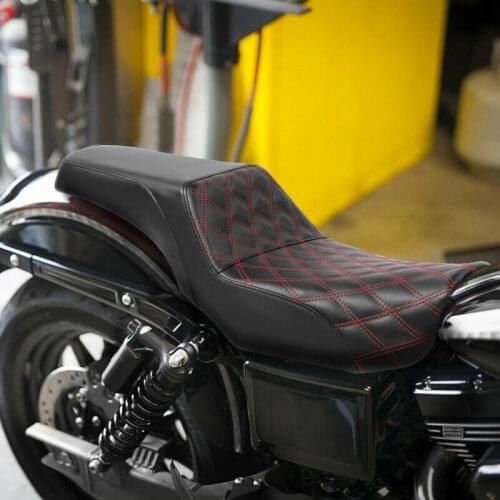 Motorcycle Driver Passenger Seat For Harley Dyna Street Bob FXDB Super Glide FXD 2006-2017 2016 2015 2014 2013 red