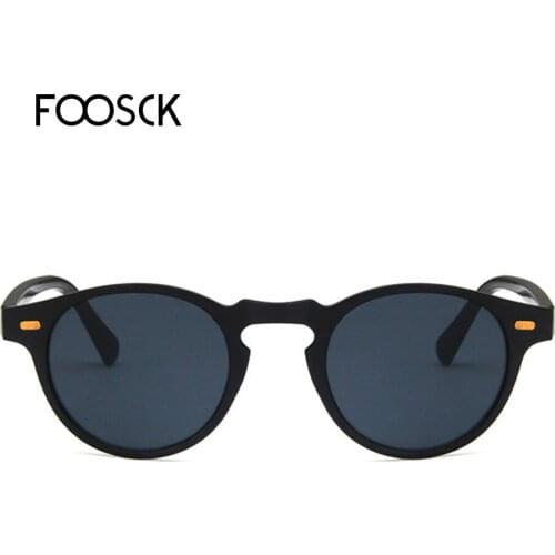 FOOSCK Men Fashions 2020 Oval Small Sunglasses Clear Classic Mens Sun Glasses Trends Transparent Shades UV400