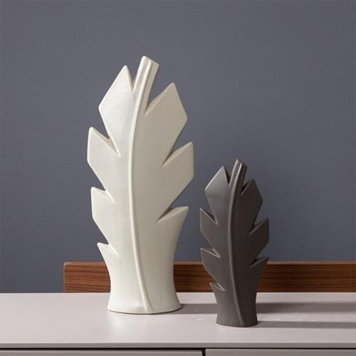 Ceramic Vase Wedding Decoration Living Room Leaf Flower Vase For Homes Porcelain Vase