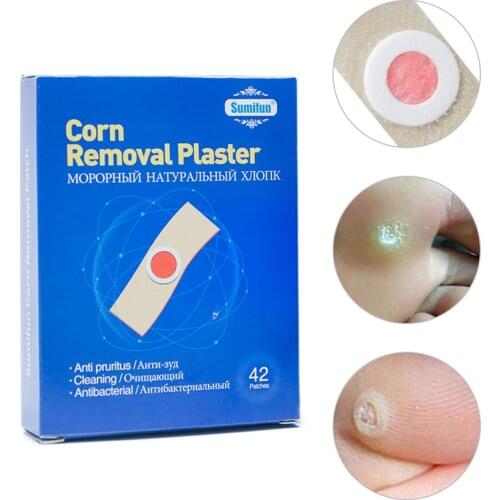 Sumifun 42pcs Painless Feet Care Foot Medical Corn Remover Warts Thorn Plaster Callus Removal Tool Soften Skin Cutin