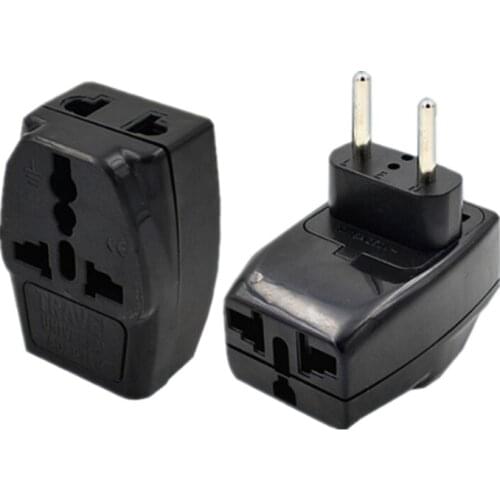 Universal to Europlug EU Electrical Plug Adapter 3 Way Multi Outlet AC100~250V 10A Black Color TYPE C