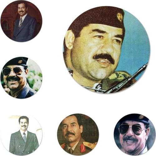 58mm Saddam Hussein Iraq Arabic Icons Pins Badge Decoration Brooches Metal Badges For Clothes Backpack Decoration