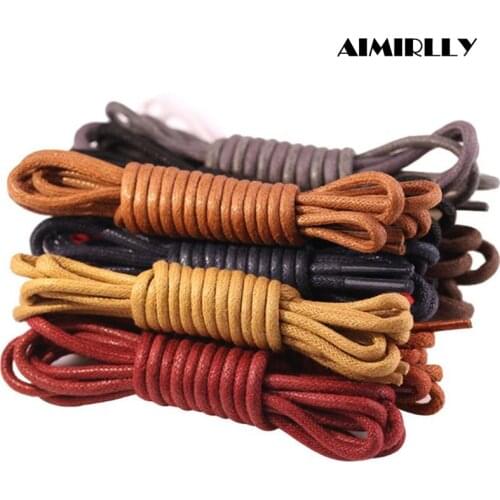 1Pair 11 Color Waxed Cotton Round Shoe laces Waterproof ShoeLaces Men Martin Boots Shoelace Shoestring Length 80cm 100cm 120cm
