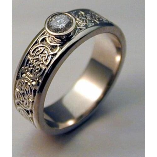 Milangirl 2021 Trendy Full Circle Pattern Inlaid White Zirconium Copper Womens Ring Female Bijouterie Female Jewelry Wedding