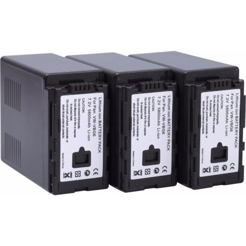 3Pcs VW-VBG6 VBG6 rechargeable Battery Camera Batteries for Panasonic AG-HMC154ER AG-HMC154GK AG-HMC154P AG-HMC155 AG-HMC155GK