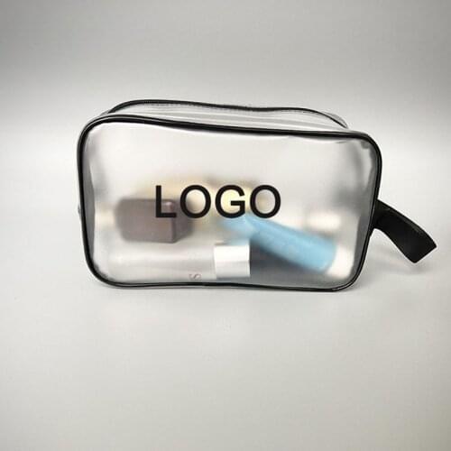 3 Pcs Custom LOGO Matte Bag PVC Cosmetic Packaging Bag Zipper Plastic Bag Gift Bag Suitable For All Kinds Home Storage Bags