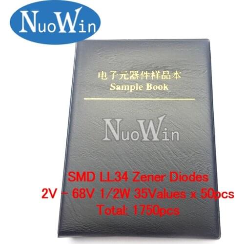 35 kinds x50pcs commonly used SMD LL34 1/2W 2V~68V Zener Diodes Assortment Kit Assorted Sample Book