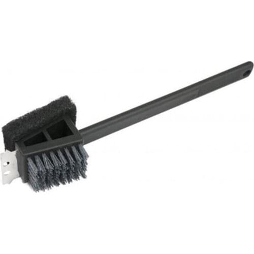 37cm 14.5'' 2-in-1 Dual Head Nylon Grill Brush and Scrubber BBQ Cleaning Tool Safely Scrub Grates and Remove Carbon Deposits