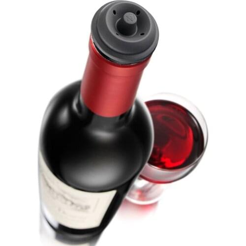 4 Pieces Rubber Vacuum Wine Bottle Saver Sealer Plug Preserver Pump Stopper Button Stoppers With Black Size Plug