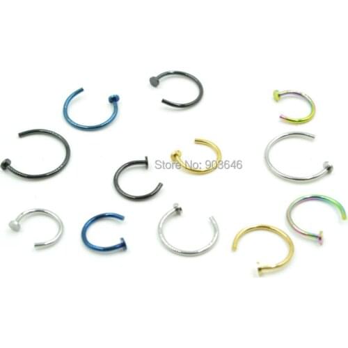 500pcs/lot Free Shipping 20gx6/8mm/10mm Open Hoop Nose Ring Nose Stud Earring Body Piercing