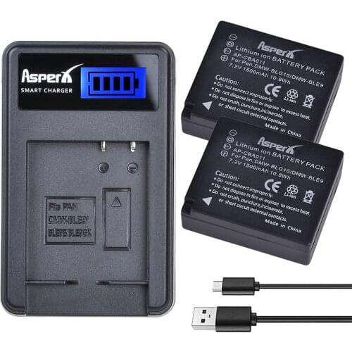 2Pcs DMW-BLG10 BLG10E BLG10PP BLE9 BLE9E BLE9PP Camera Battery + LCD USB Charger for Panasonic Lumix DMC GF6 GX7 GF3 GF5 BLE9