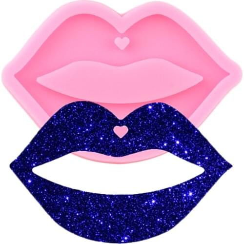 Shiny Glossy Lips Silicone Mold Epoxy Craft Keychain Molds Polymer Clay Pendant Mould DIY Handmade Jewelry Moulds