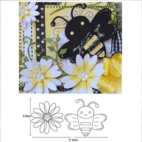 Flower Happy Bee Frame Metal Cutting Dies Stencils Diy Diy dies Scrapbooking Cards Making Embossing Die Cuts Craft dies new 2020