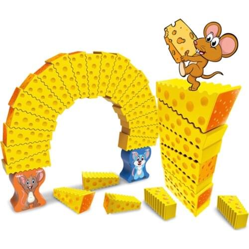 Cheese Stack Cake Tower Falling Toy Crazy Mouse Cake Jenga Childrens Puzzle Board Game the Best Gift for Kid