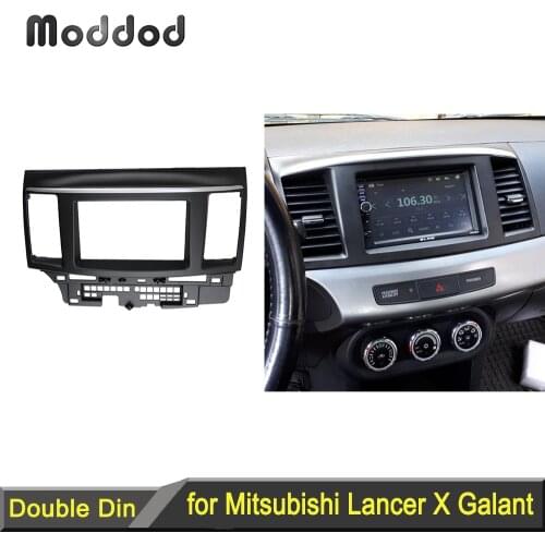 Double Din Fascia for Mitsubishi Lancer Fortis Radio DVD Stereo Panel Dash Mounting Installation Trim Kit Face Frame