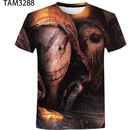 2021 Summer New Mens Short Sleeve T-Shirt 3D Anime Game Dead By Daylight t Boys Girls Street Popular Cool Top