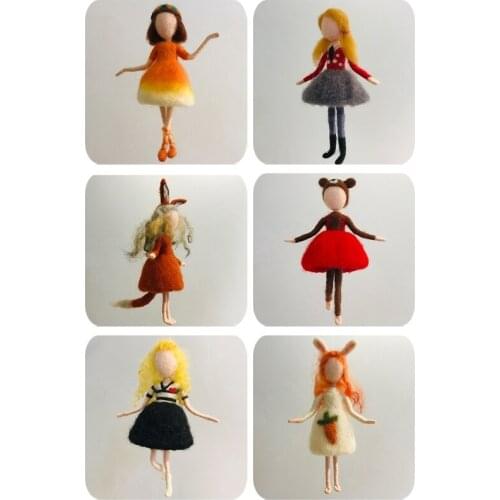Needle Felting Kits for Beginners Long-legged Elves, Gift for Mom, Felting Mat, Felting Needles, Video Manual, Height 10cm (4")