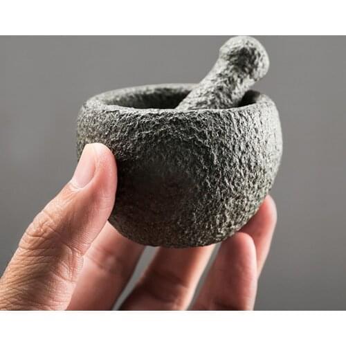 Stone Mortar Statue Figurine Ornament Home Desk Decoration Crafts Creative Tea Ceremony Culture Gifts New Year Present