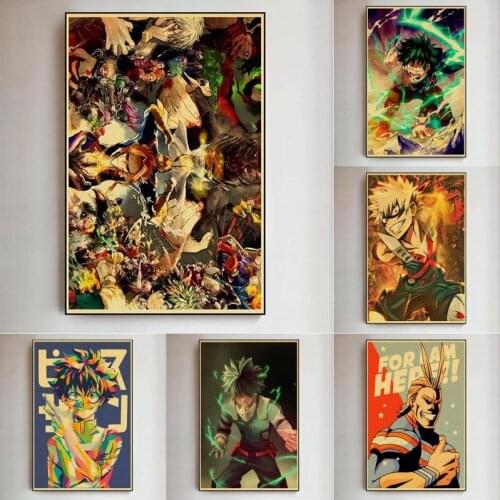 My Hero Academia Japanese Manga Anime Painting Home Decor Picture Childrens Room Demon Slayer Wall Art Posters Canvas Painting