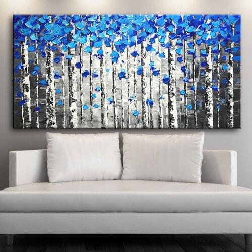 Canvas Print Painting Blue Flower Landscape Retro Poster Prints Modern Home Decoration Wall Art Unframed Picture For Living Room