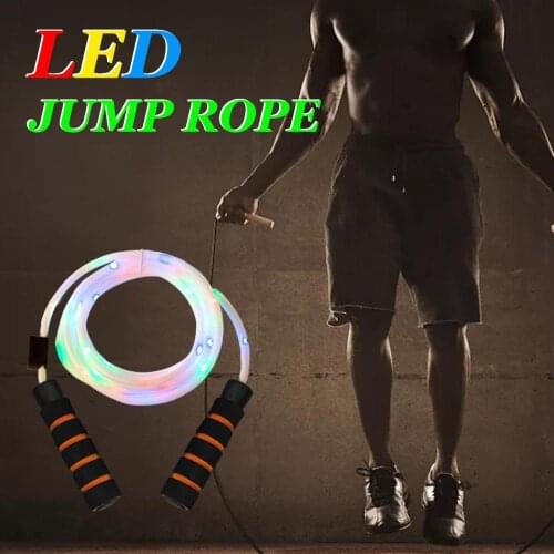 Colorful Flash Skipping Rope LED Light Adjustable Movement Bodybuilding Comfortable Jumping Rope Fitness Equipment New Fashion