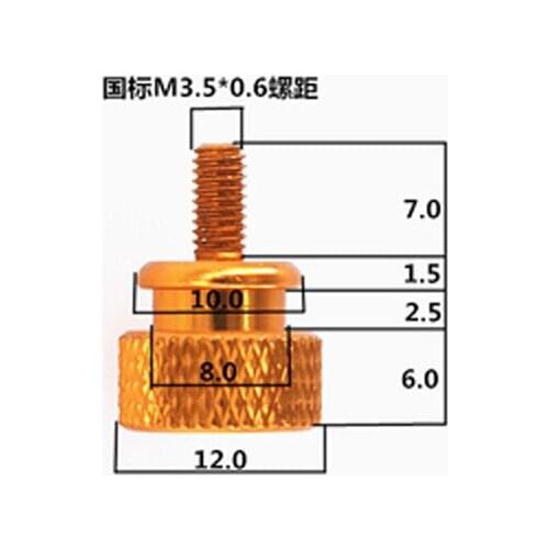 M3.5x7mm Thumb Knurled Screws Multicolor Hand Twist Bolts Computer Screw 4PCS
