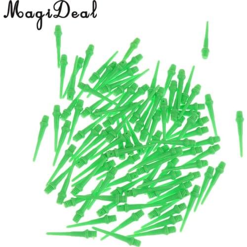 MagiDeal 100 Pieces Dart Soft Tips Points 2BA Standard Darts Needle Green