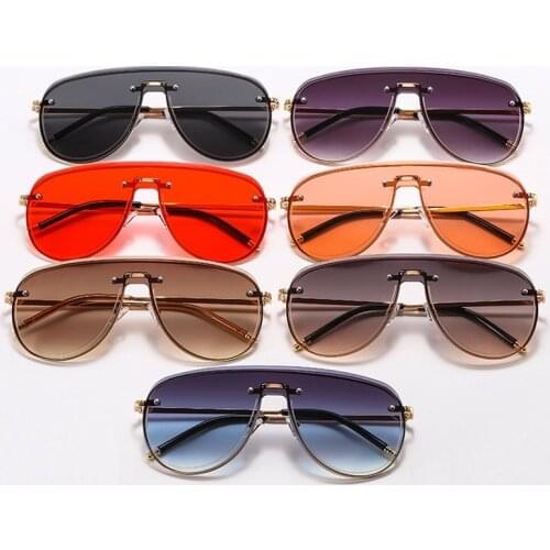 Fashion Ladies Trend Pilot Sunglasses Women Brand Designer Oversized One Piece Sun glasses Female Men Shades Eyewear Gafas UV400