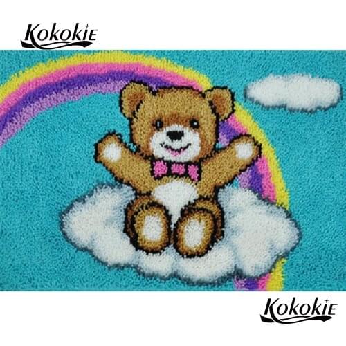 Latch hook kits rug vloerklee diy tapijt cartoon bear carpet mat cushion Crocheting cross stitch kits embroidery needlework sets