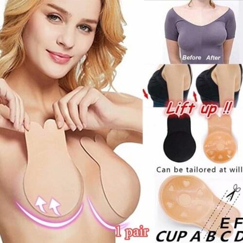 Reusable Women Breast Lift Nipple Cover Invisible Petal Adhesive Strapless Backless Stick Overlays on Bra Silicone Nipple Pad