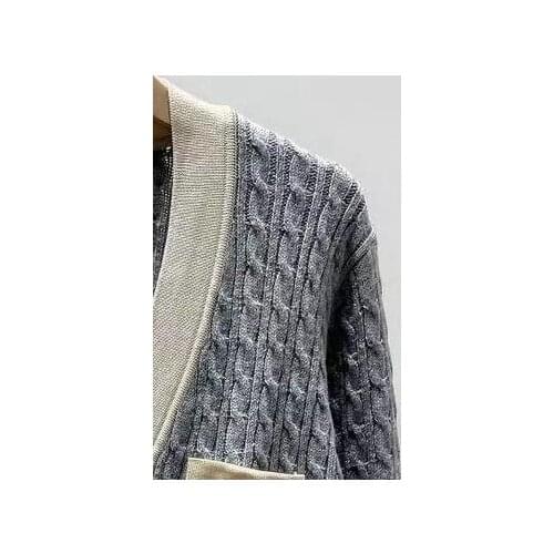 2021 Early Autumn New Solid Color Twisted Straight Knit Sweater Women Cardigan