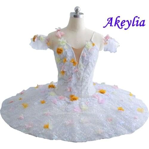 News White Flower Fairy Professional Ballet Tutu Costume YAGP Girls Ballet Pancake Tutu Coppelia For Women Paquita Tutu Dress
