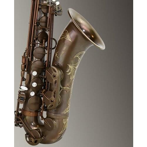 Aisiweier brand Tenor Saxophone Professional B Flat Antique copper Saxofone Musical Instruments Simulation Inscription Carved