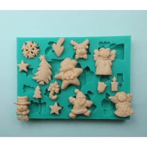 Chirstmas silicone mold fondant chocolate for soap flower Cake Decorating fondant